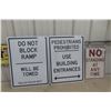 Image 1 : 3 Signs No Ramp Blocking Building Entrance No Standing Largest 18" X 24"