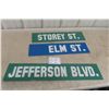Image 1 : 3 Street Signs Wpg Storey Elm Jefferson Largest 6" X 30"