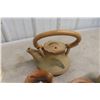 Image 2 : Pottery Tea Pot, Cups, Pots, Vintage Hanging Brass and Wood Light Fixture