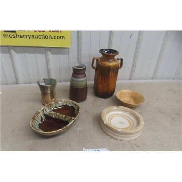 Ceramic Vessels and Dishes with Varied Glazes and Forms