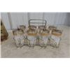 Image 2 : Mid Century Atomic Highball Glasses Set Of 8 With Rack, Decanter and 6 Shot Glasses