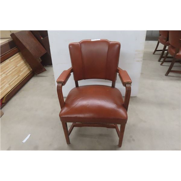 Krug Leather Armchair With Brass Studs