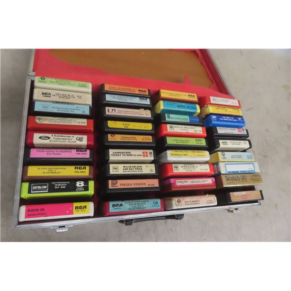 36 x 8-Tracks w/ Case Rock and Roll, John Denver, Elvis, and More!