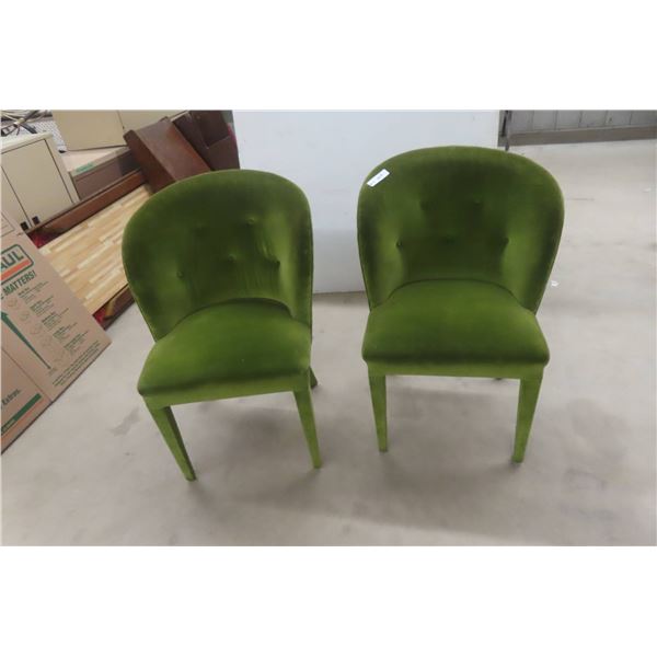2 Matching Art Deco Velvet Occasional Chairs