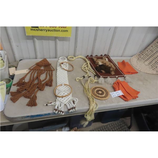 Macrame Plant Hangers, Table Cloths, and More