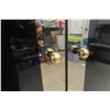 Image 4 : MCM Black Lacquer Cabinet With Glass And Gold Trim 72" X 30" X 15"