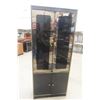 Image 1 : MCM Black Lacquer Cabinet With Glass And Gold Trim 72" X 30" X 15"