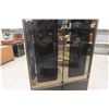 Image 3 : MCM Black Lacquer Cabinet With Glass And Gold Trim 72" X 30" X 15"