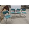 Image 1 : Set Of 4 Mid Century Dining Room Chairs With Chrome Frames Stackable