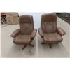 Image 1 : 2 Matching Leather/Leather Style Swivel Chairs