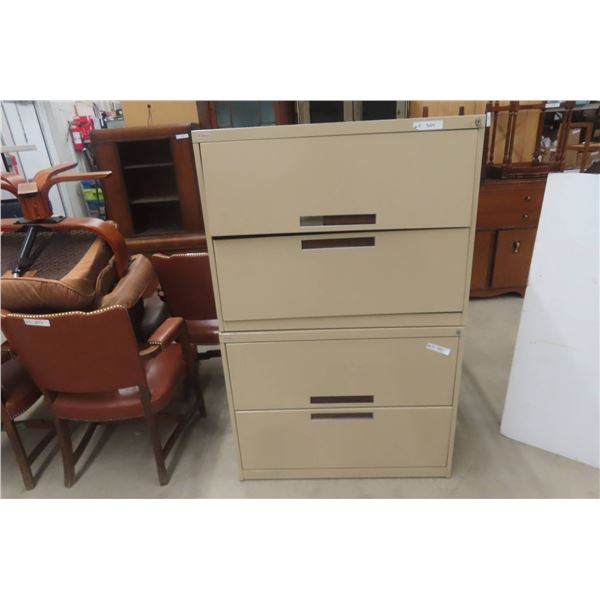 Metal 4 Drawer Lateral Filing Cabinet 56" X 36" X 18" 2 Stacks of 2