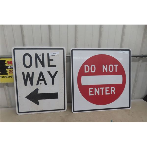 Do Not Enter Sign 24" X 24" And One Way Sign 18" X 24"