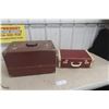 Image 1 : Wood Tool Box w/ Slide Drawer 12" x 20" x 13" And Vintage Suit Case