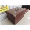 Image 3 : Wood Tool Box w/ Slide Drawer 12" x 20" x 13" And Vintage Suit Case