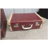 Image 6 : Wood Tool Box w/ Slide Drawer 12" x 20" x 13" And Vintage Suit Case