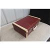 Image 7 : Wood Tool Box w/ Slide Drawer 12" x 20" x 13" And Vintage Suit Case