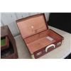 Image 8 : Wood Tool Box w/ Slide Drawer 12" x 20" x 13" And Vintage Suit Case