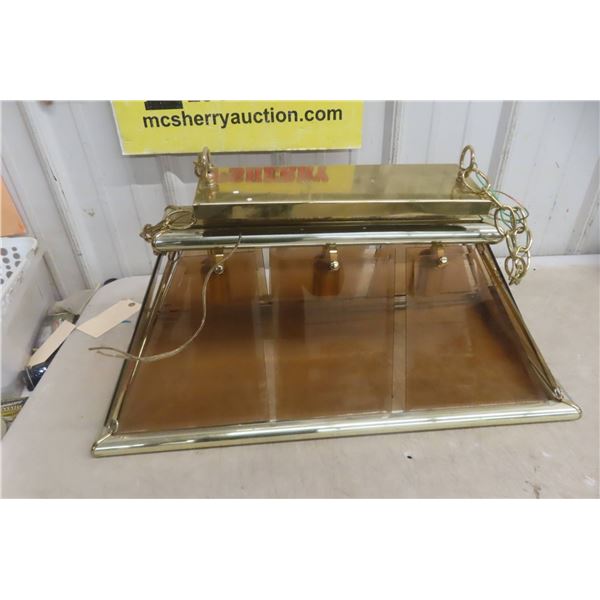 Brass and Glass Hanging Pendant Light Fixture