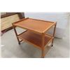 Image 2 : Stereo Stand Rolling Believed Teak 23" X 28" X 17 1/2"