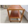 Image 3 : Stereo Stand Rolling Believed Teak 23" X 28" X 17 1/2"