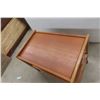 Image 4 : Stereo Stand Rolling Believed Teak 23" X 28" X 17 1/2"