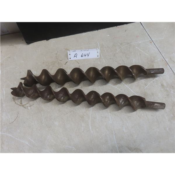 2 Large Wood Drill Bits for Lumber Framing 1 1/4" and 2" New Old Stock – Very Old