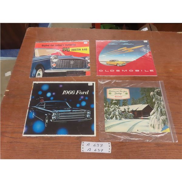 Vintage Car Brochures: 1966 Ford, Austin A40, Olds and Christmas Greeting From Firestone D