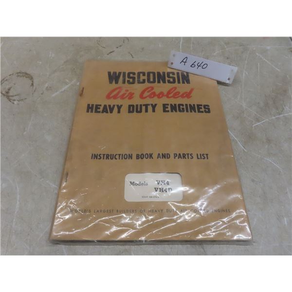 Wisconsin Air Cooled Heavy Duty Engines Instruction Book and Parts List