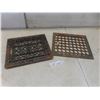 Image 1 : 2 Antique Cast Grates 11 1/2" x 13 1/2" and 13 3/4" x 11 1/2"