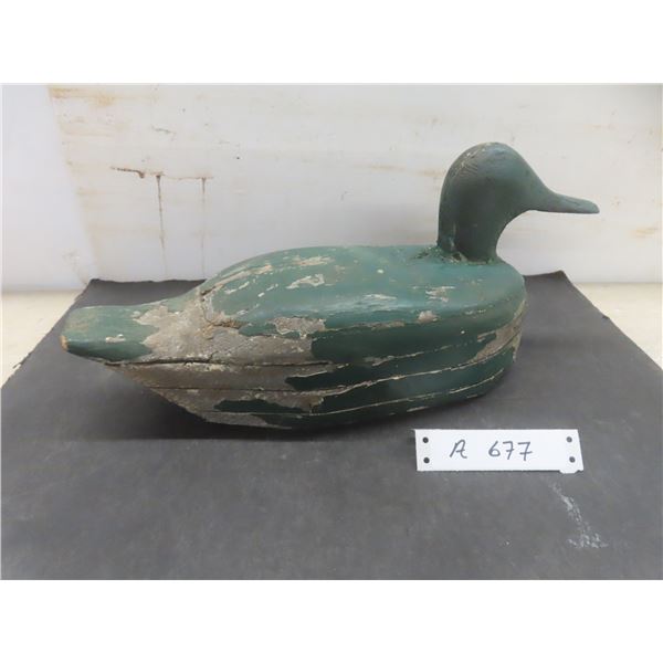 Weathered Wood Duck Decoy 6 1/2" x 16" x 5 1/2"