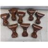 Image 7 : 8 Vintage Wood Ball And Claw Furniture Legs 6" High And 8 Oak Drawer Pulls New Old Stock