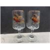 Image 10 : 35 Vintage MCM Glasses Featuring Colorful Pheasant Design And Gold Rim