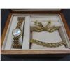Image 13 : Citizen Ladies Wristwatch With Matching Bracelet, Stud Hoop Earrings And Wood Chest