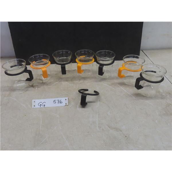 7 Vintage Bodum Glass Mugs Bistro Model Designed By Carsten Jorgensen 1980s As Used In Star Trek TN