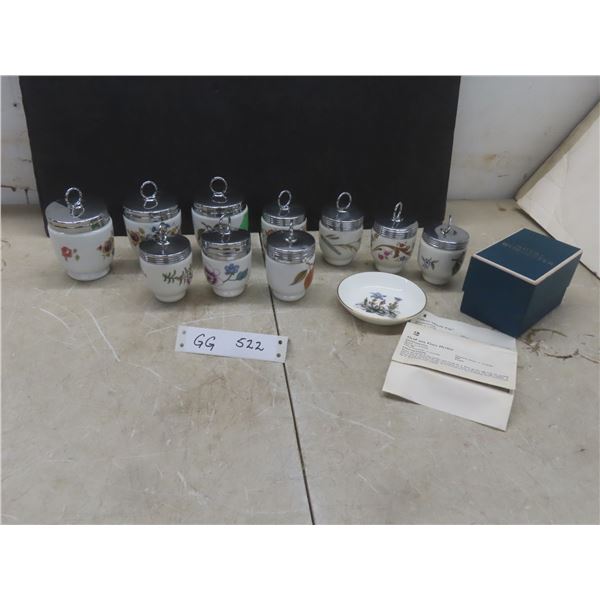 10 Vintage Porcelain Egg Coddlers Royal Worcester