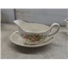 Image 14 : KPM Denmark Rosenborg Teapot, Coulton Pillar Rose Gravy Boat With Saucer, Maling Lustre Teacup With