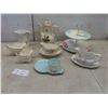 Image 1 : KPM Denmark Rosenborg Teapot, Coulton Pillar Rose Gravy Boat With Saucer, Maling Lustre Teacup With