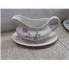 Image 8 : KPM Denmark Rosenborg Teapot, Coulton Pillar Rose Gravy Boat With Saucer, Maling Lustre Teacup With