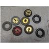 Image 3 : Meccano, Vintage Brass Wheels, Tires And 2 Tonka Trucks