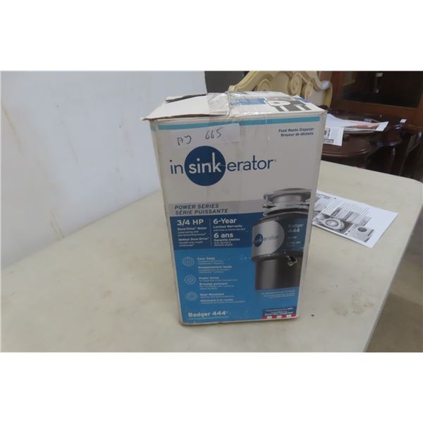 New In Sink Erator Badger 444 3/4 HP Grind Chamber Food Waste Disposer