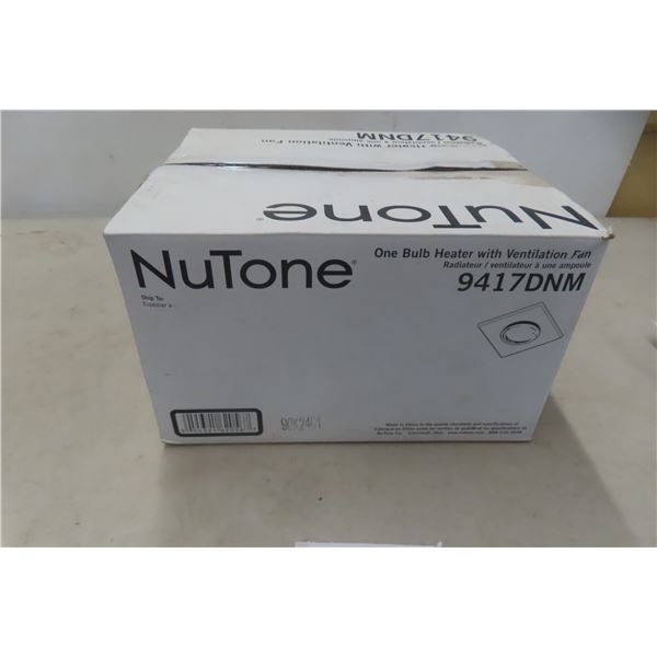 New NuTone One Bulb Heater/Ventilation Fan for Bathroom