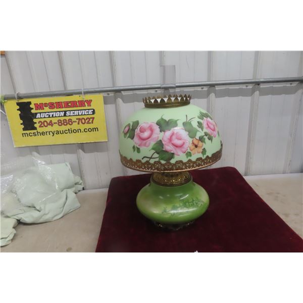 Victorian Gone With The Wind Parlor Lamp Hand Painted