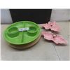 Image 1 : Lazy Susan And 2 California Pottery Divided Candy Dishes