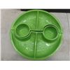 Image 2 : Lazy Susan And 2 California Pottery Divided Candy Dishes