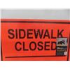 Image 6 : 2 Metal Signs: Sidewalk Closed 18" x 18" And Men 12" x 12"