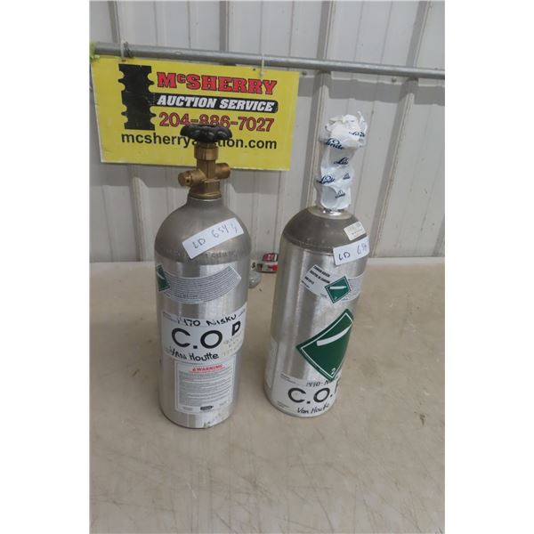 2 Beverage Dispenser Aluminum Carbon Dioxide CO2 Cylinder 5 Lb x 2