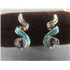 Image 10 : 925 Silver And Blue Opal Necklace With Matching Stud Earrings