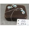 Image 1 : 925 Silver And Blue Opal Necklace With Matching Stud Earrings