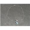 Image 7 : 925 Silver And Blue Opal Necklace With Matching Stud Earrings