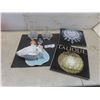 Image 1 : 3 Crystal Perfume Bottles, Madam Alexander Doll 8 1/2" Tall And 2 Coffee Table Books